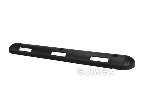 ELASTON-ELTEC elastický dělicí retardér s bílou reflexní páskou, tloušťka 60mm, 1000x120mm, recyklovaná pryž, černá